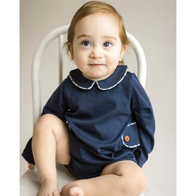 Oliver Bubble Romper, Navy - Rompers - 3
