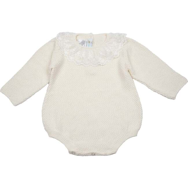 Lace Collar Knit Bubble Romper