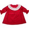 Lace Collar Dress, Red - Dresses - 1 - thumbnail