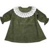 Lace Collar Dress, Green - Dresses - 1 - thumbnail