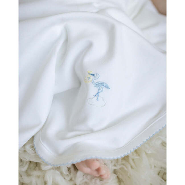 Just Delivered Blanket, Blue Trim