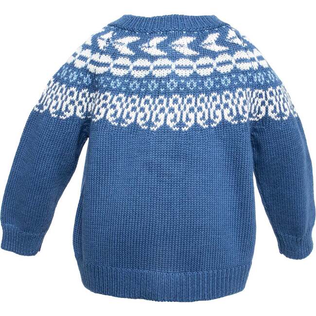 Fair Isle Sweater, Blue - Sweaters - 2
