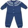 Fair Isle Pant Set, Blue - Pants - 1 - thumbnail