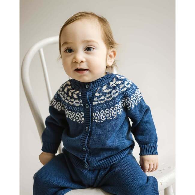Fair Isle Sweater, Blue - Sweaters - 3