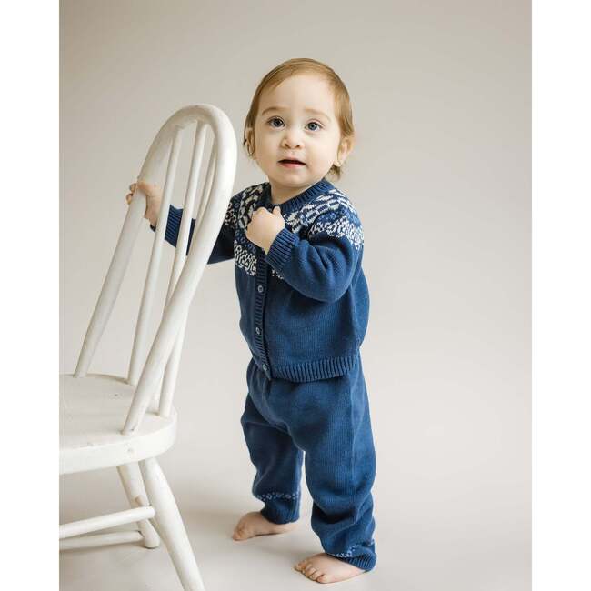 Fair Isle Pant Set, Blue - Pants - 3