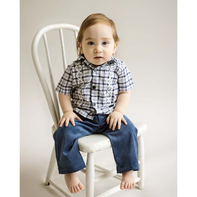 Corduroy Pants, Steel Blue - Pants - 3