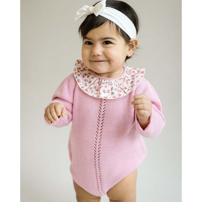 Colette Knit Bubble Romper, Pink - Rompers - 3