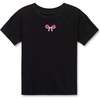 Sequin Bow Short Sleeve Tee Black - T-Shirts - 1 - thumbnail
