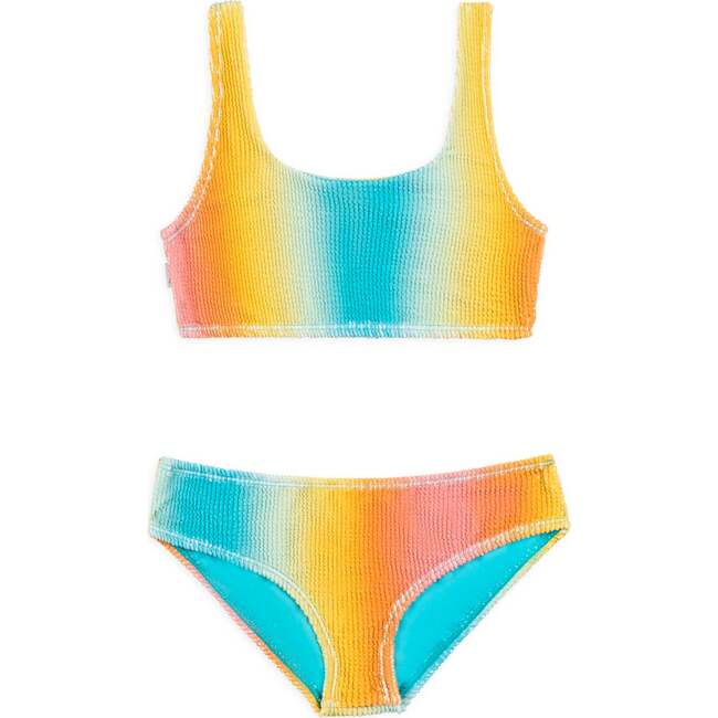 Fay Crinkle Tankini Two Piece Swimsuit - Multicolor Multicolor