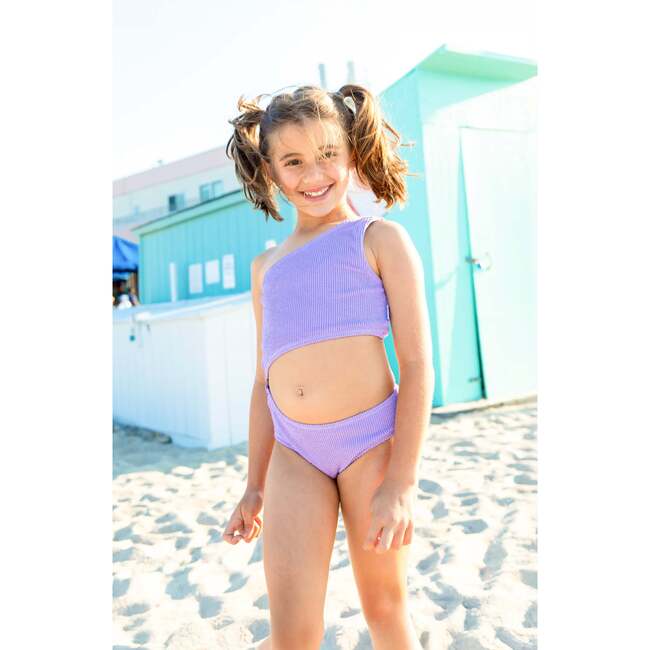 Dina Crinkle Side Cutout One Piece Swimsuit - Amethyst Amethyst - One Pieces - 2