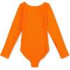 Erica - Crinkle Long Sleeve One Piece Swimsuit - Orange Orange - One Pieces - 2 - thumbnail