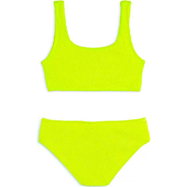 Fay Crinkle Tankini Two Piece Swimsuit - Lime Citrus Lime