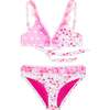 Krista Ruffle Floral Printed Bikini Swimsuit Pink - Two Pieces - 1 - thumbnail