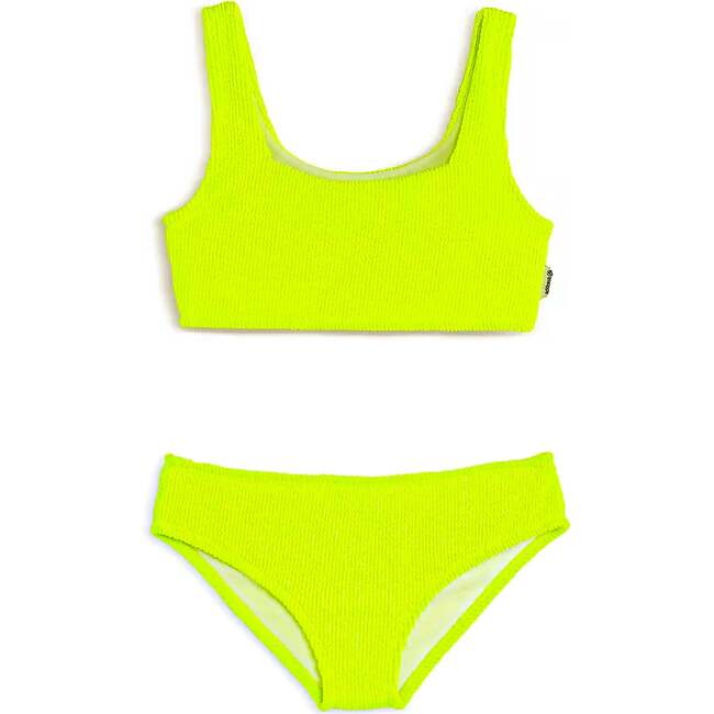 Fay Crinkle Tankini Two Piece Swimsuit - Lime Citrus Lime - Two Pieces - 2