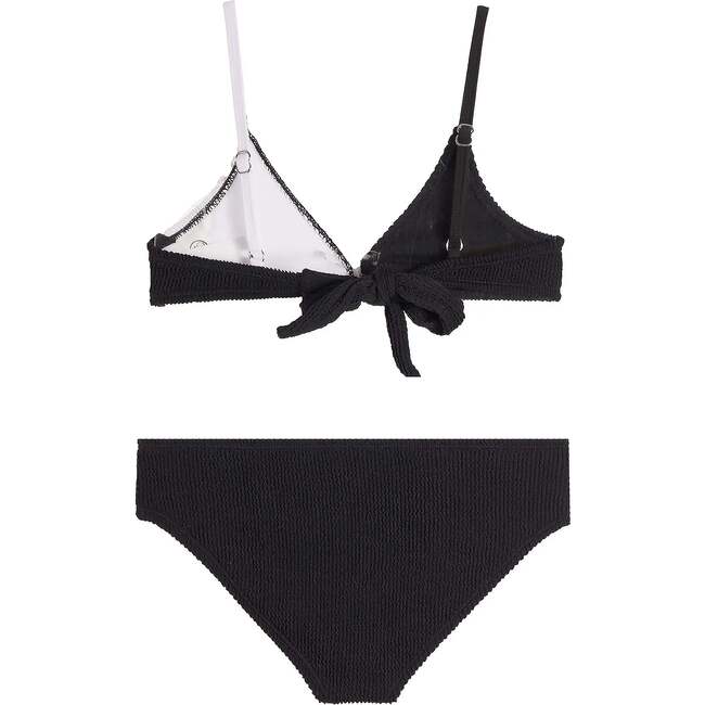 Fleur Crinkle Bikini Swimsuit - Black and White Black White