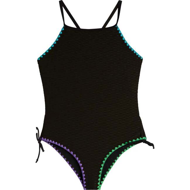 Junko Textured One Piece Swimsuit Black