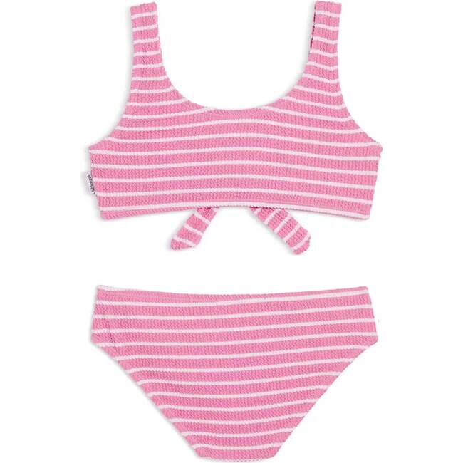 Izy Crinkle Tie Bikini Swimsuit - Pink Stripe Pink Stripe - Two Pieces - 3