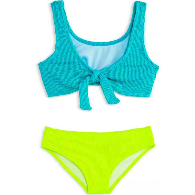 Izy Crinkle Tie Bikini Swimsuit - Turquoise Lime Turquoise Citrus Lime