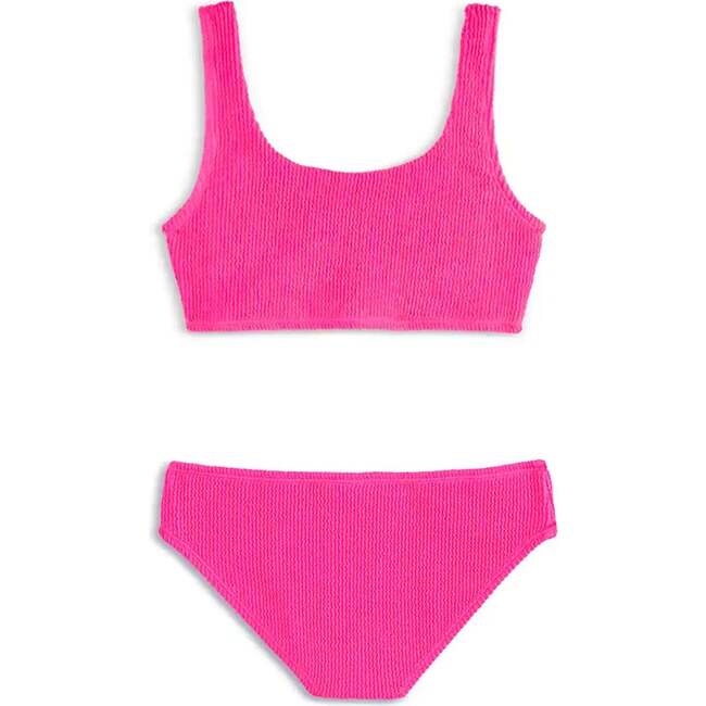 Fay Crinkle Tankini Two Piece Swimsuit - Fuchsia Fuchsia