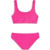Fay Crinkle Tankini Two Piece Swimsuit - Fuchsia Fuchsia - Two Pieces - 1 - thumbnail