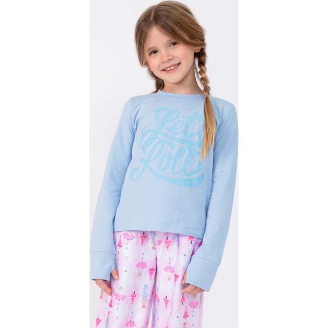 Let's Roll Blue Long Sleeve Top Light Blue