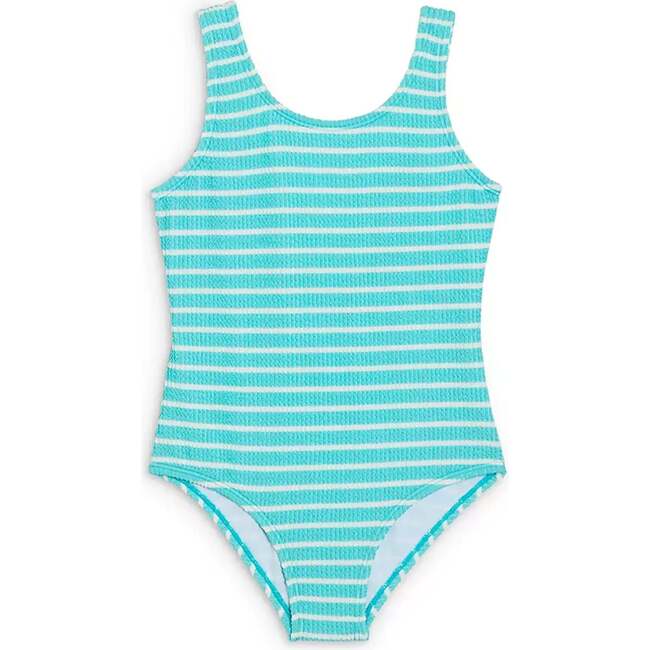 Ester Crinkle One Piece Swimsuit Aqua Stripe