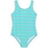 Ester Crinkle One Piece Swimsuit Aqua Stripe - One Pieces - 1 - thumbnail