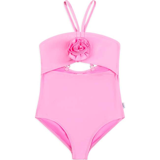 Eliana Rosette Halter One Piece Swimsuit - Pink Pink