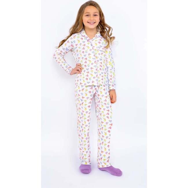 Rainbow Sloths Long Sleeve Jersey Pajama Pant Set MULTI