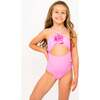 Eliana Rosette Halter One Piece Swimsuit - Pink Pink - One Pieces - 2 - thumbnail