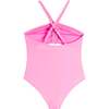 Eliana Rosette Halter One Piece Swimsuit - Pink Pink - One Pieces - 3 - thumbnail