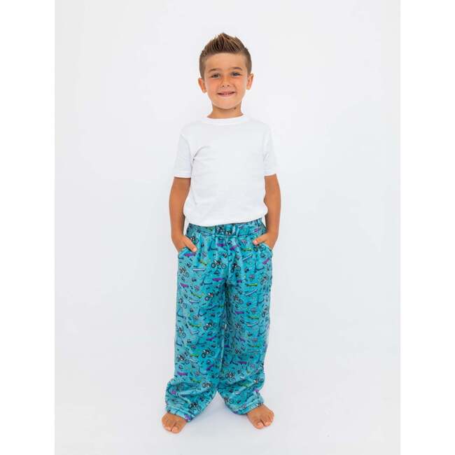 Boy's Bike and Skate Plush Loungewear Pant Teal