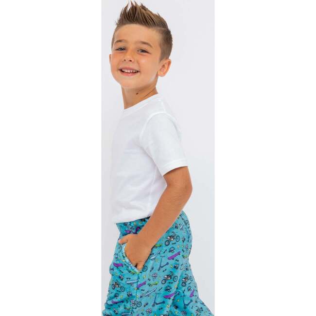 Boy's Bike and Skate Plush Loungewear Pant Teal - Pants - 2
