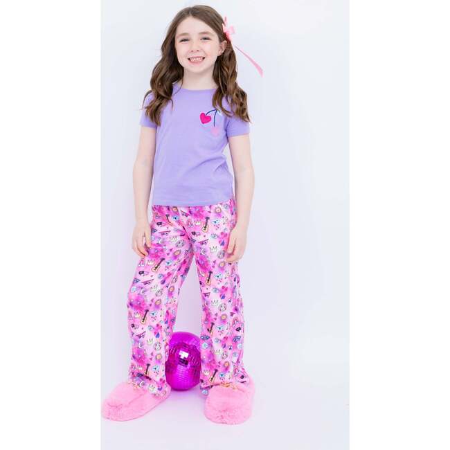 Cherry Hearts Short Sleeve Tee Lavender - T-Shirts - 2