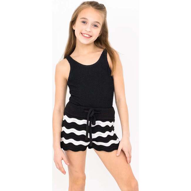 Eliora Crochet Knit Short - Black and White Black White