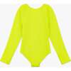 Crinkle Long Sleeve One Piece Swimsuit Lime - One Pieces - 1 - thumbnail