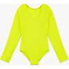 Crinkle Long Sleeve One Piece Swimsuit Lime - One Pieces - 2 - thumbnail