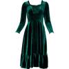 Cypress Dress in Green Velvet - Dresses - 1 - thumbnail