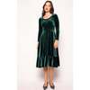 Cypress Dress in Green Velvet - Dresses - 2 - thumbnail