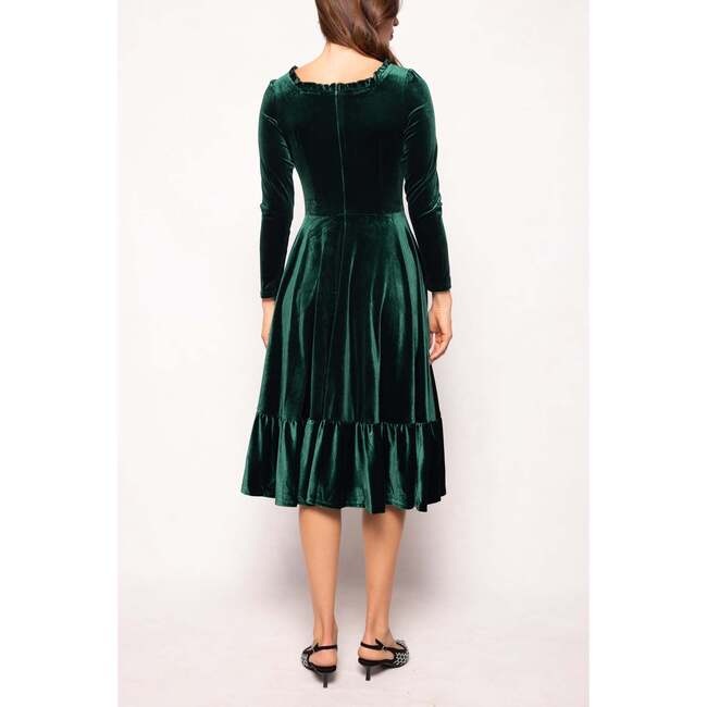 Cypress Dress in Green Velvet - Dresses - 5