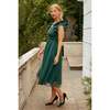 Hattie Dress in Green Flocked Dot Tulle - Dresses - 5 - thumbnail