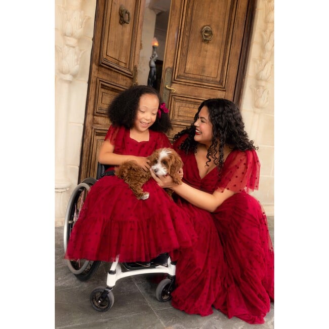 Mini Solange Dress in Burgundy Tulle - Dresses - 5
