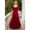 Solange Dress in Burgundy Tulle - Dresses - 4 - thumbnail