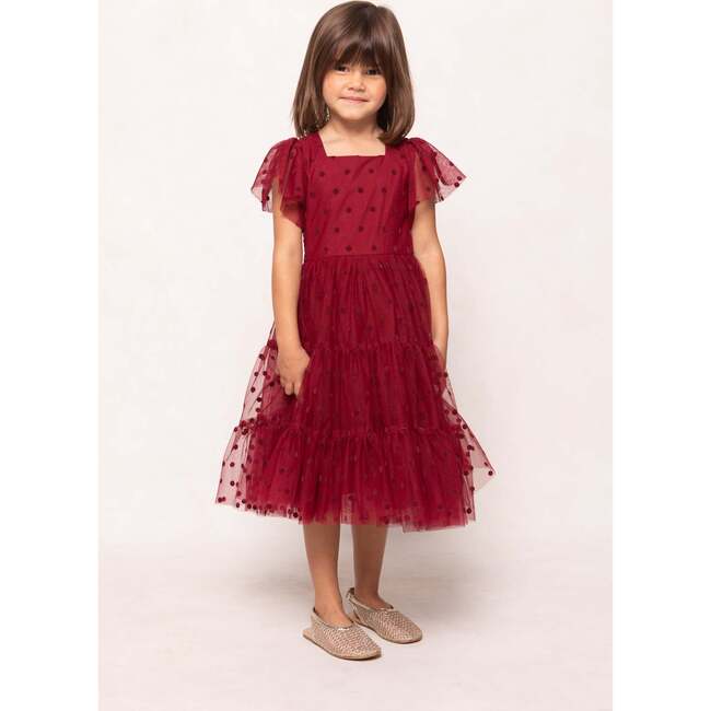 Mini Solange Dress in Burgundy Tulle - Dresses - 6