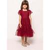 Mini Solange Dress in Burgundy Tulle - Dresses - 6 - thumbnail
