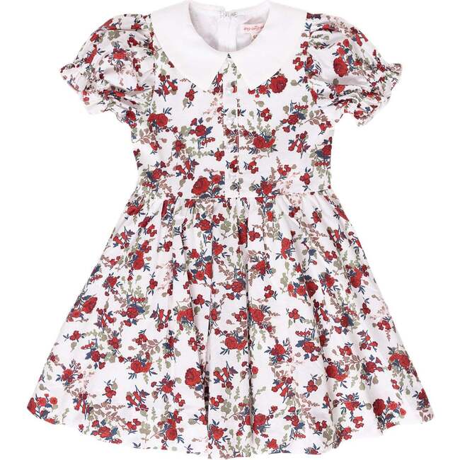 Mini Aveline Dress in Red & Green Rustic Floral