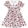 Mini Aveline Dress in Red & Green Rustic Floral - Dresses - 1 - thumbnail