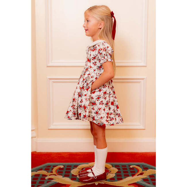 Mini Aveline Dress in Red & Green Rustic Floral - Dresses - 5