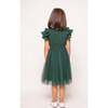 Mini Hattie Dress in Green Flocked Dot Tulle - Dresses - 5 - thumbnail