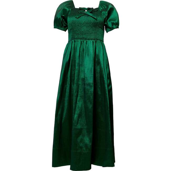 Cassie Dress in Green Taffeta